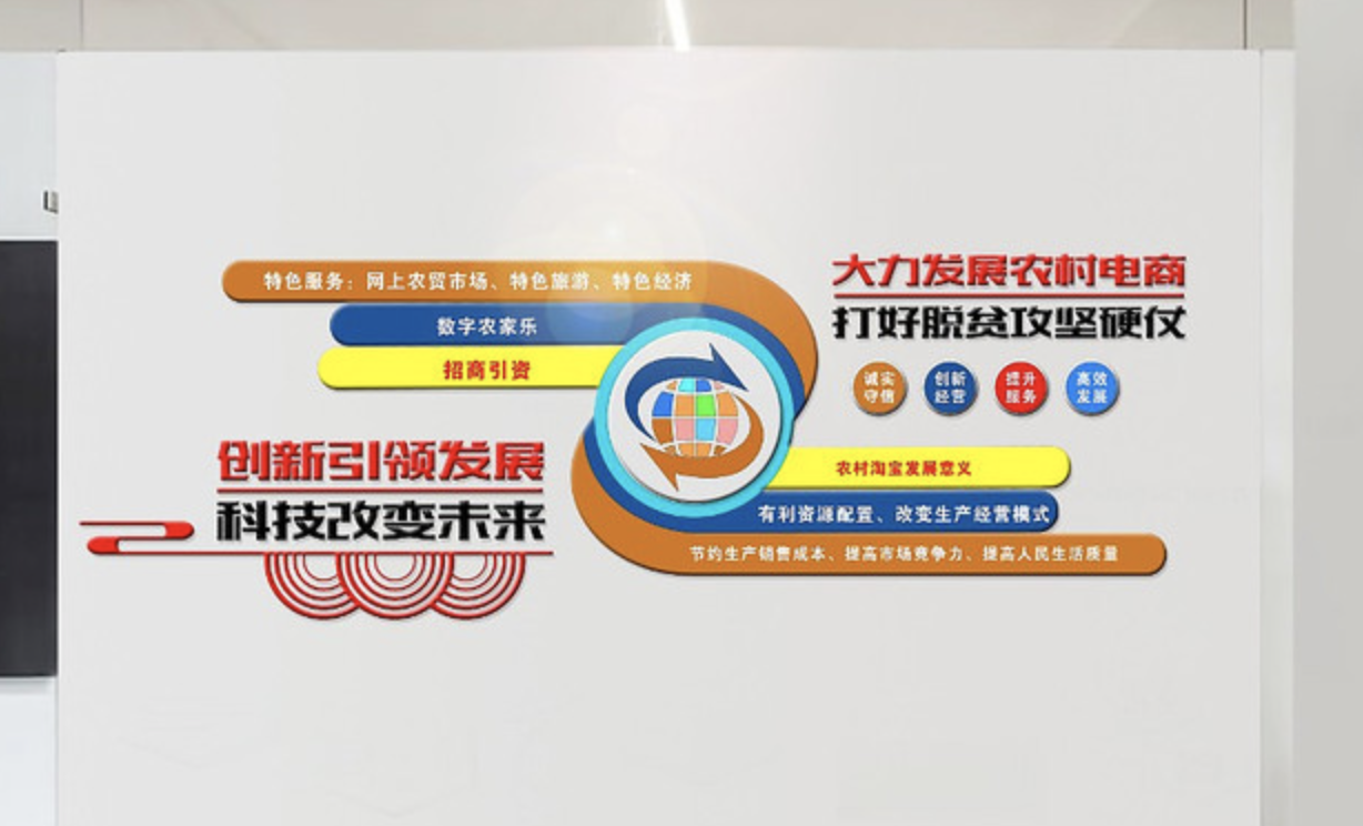 創(chuàng)意農(nóng)村電商宣傳文化墻設計